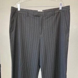 Black Striped Wide Leg Trousers